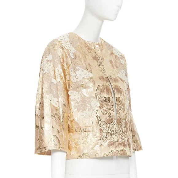 Dolce & Gabbana Gold Jacket with Embroidery - Picture 3 of 13